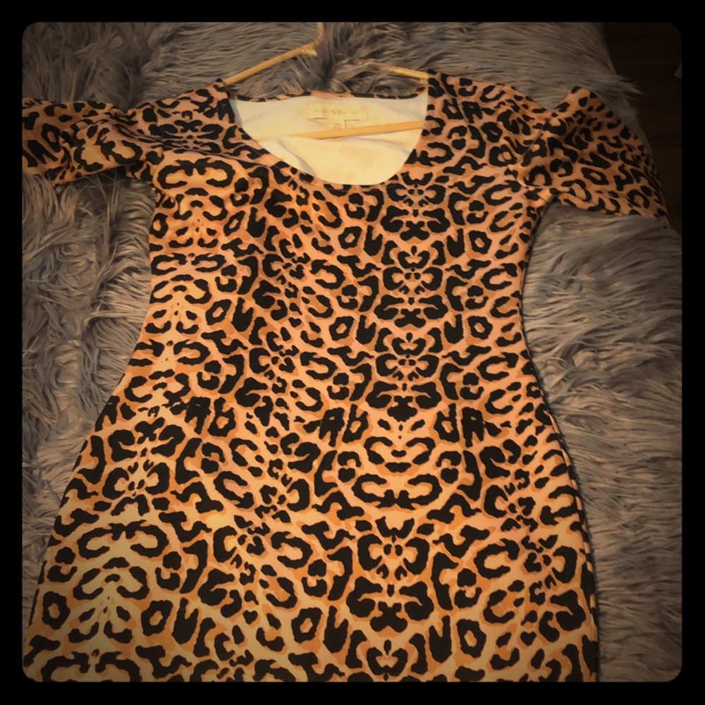 Curve Hugging Leopard Body Con Dress !